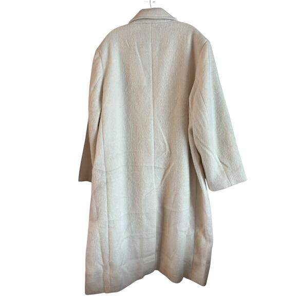 NWT ASOS Edition Women’s Cream Long Coat Double Breasted One Button Size 14 - Picture 4 of 8